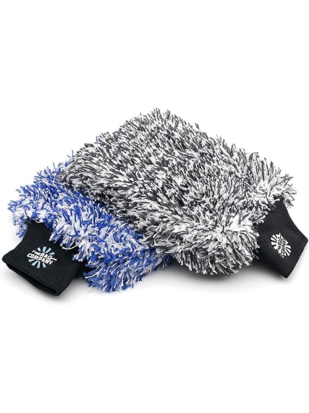 Ultra Soft Car Wash Mitts - 2-Pack, Blue & Black, 8x9 in, Scratch-Free Cleaning